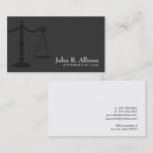 Carte De Visite Échelle de justice Procureur simple noir (Devant / Derrière)