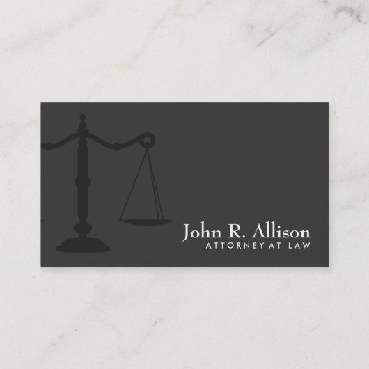 Carte De Visite Échelle de justice Procureur simple noir (Devant)