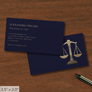 Carte De Visite Échelle de la marine Blue and Gold Justice