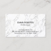 Carte De Visite Échelle d'or d'avocat de marbre blanc moderne de (Dos)