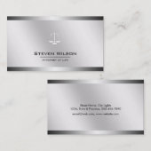 Carte De Visite Échelle juridique argentée blanche de justice (Devant / Derrière)