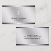 Carte De Visite Échelle juridique argentée blanche de justice (Devant / Derrière)