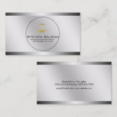 Carte De Visite Échelle juridique d'or noir blanc d'avocat (Devant / Derrière)