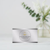 Carte De Visite Échelle juridique d'or noir blanc d'avocat (Debout devant)