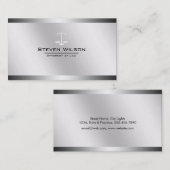 Carte De Visite Échelle juridique en acier blanche et argentée (Devant / Derrière)