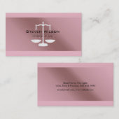 Carte De Visite Échelle juridique rose de feuille métallique d'or (Devant / Derrière)