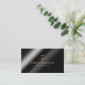 Carte De Visite Échelle rose d'or d'avocat de mandataire de métal (Debout devant)