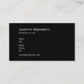 Carte De Visite Échelles d'avocat de la justice | (Dos)