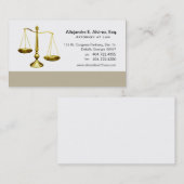 Carte De Visite Échelles d'avocat de mandataire de cabinets (Devant / Derrière)