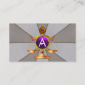 Carte De Visite ÉCHELLES DE DROIT, PROTORNEY MONOGRAM Violet Grey (Dos)