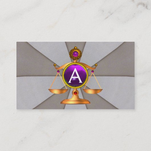 Carte De Visite ÉCHELLES DE DROIT, PROTORNEY MONOGRAM Violet Grey (Dos)