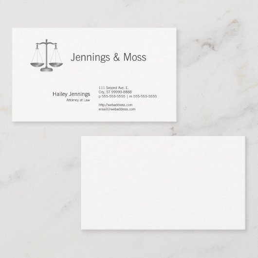 Carte De Visite Échelles de justice (Devant / Derrière)