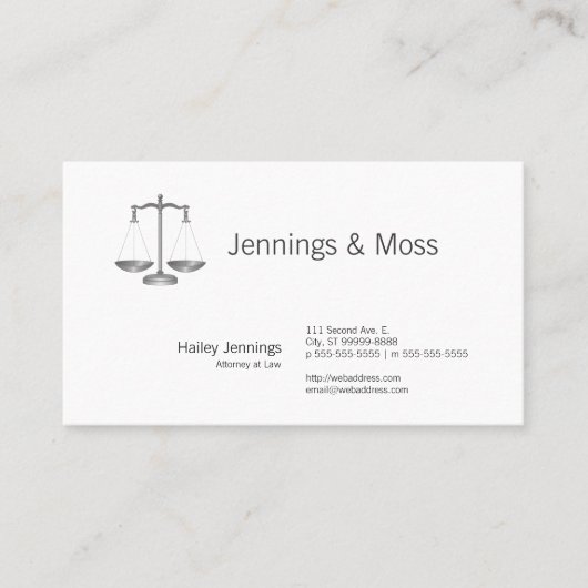 Carte De Visite Échelles de justice (Devant)