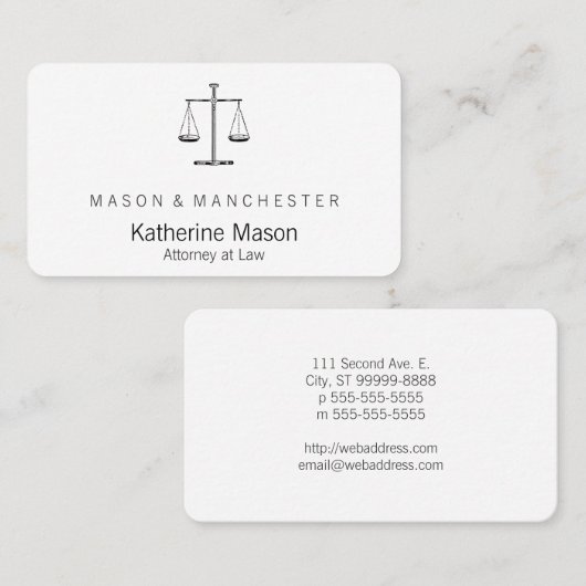 Carte De Visite Échelles de justice (Devant / Derrière)