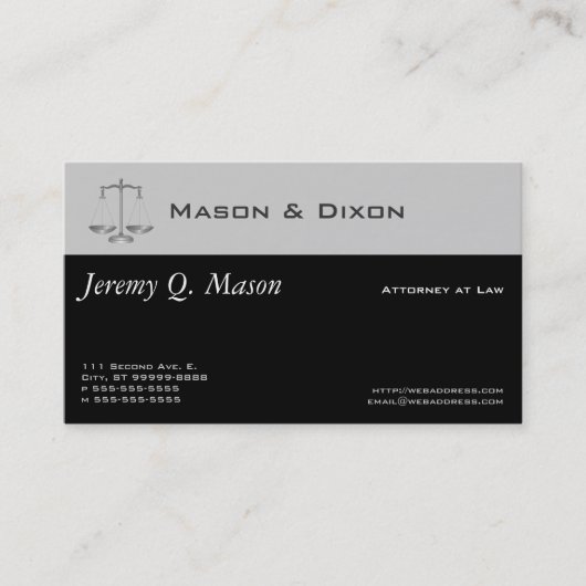 Carte De Visite Échelles de justice (Devant)