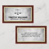 Carte De Visite Échelles de justice | Avocat (Devant / Derrière)