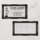 Carte De Visite Échelles de justice | Cadre antique | Pierre de ma (Devant / Derrière)