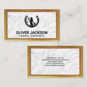 Carte De Visite Échelles de justice | Cadre de bordure Antique en  (Devant / Derrière)