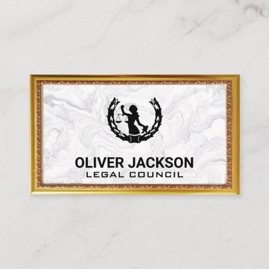 Carte De Visite Échelles de justice | Cadre de bordure Antique en  (Devant)