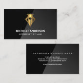 Carte De Visite Échelles de justice de stylo d'or | Logo légal (Devant / Derrière)