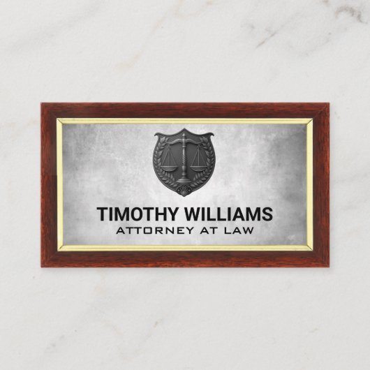 Carte De Visite Échelles de justice | Logo de la plaque gravée en (Devant)