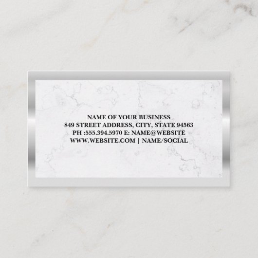 Carte De Visite Échelles de justice | Marbre | Bordure métallique (Dos)