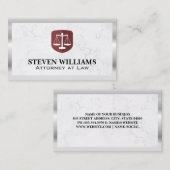 Carte De Visite Échelles de justice | Marbre | Bordure métallique (Devant / Derrière)