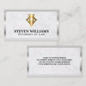 Carte De Visite Échelles de justice | Marbre | Logo de stylo or (Devant / Derrière)