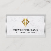 Carte De Visite Échelles de justice | Marbre | Logo de stylo or (Devant)