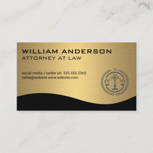 Carte De Visite Échelles de justice | Métal or (Devant)