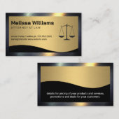 Carte De Visite Échelles de justice | Métallique d'or (Devant / Derrière)