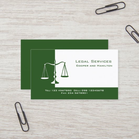 Carte De Visite Échelles de mandataire de justice (Devant/Arrière en situation)