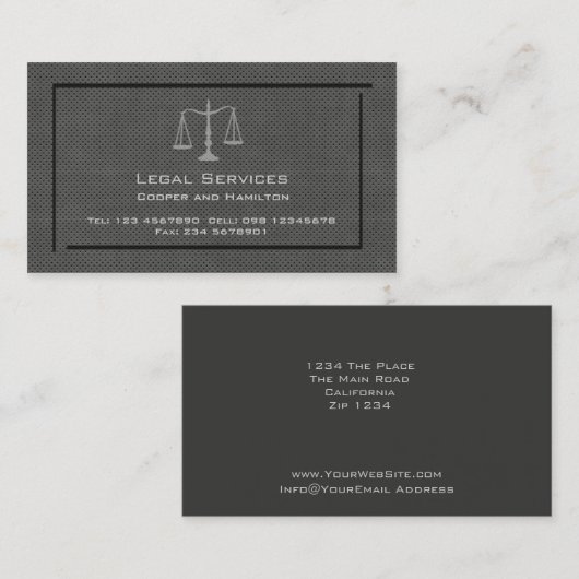Carte De Visite Échelles de mandataire de justice (Devant / Derrière)