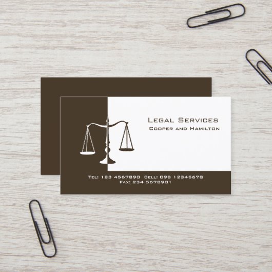 Carte De Visite Échelles de mandataire de justice (Devant/Arrière en situation)