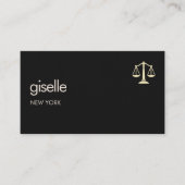 Carte De Visite Échelles d'or de la justice Avocat Black (Devant)