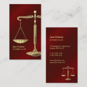 Carte De Visite Échelles d'or de la justice | Procureur rouge (Devant / Derrière)