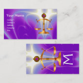 Carte De Visite ÉCHELLES D'OR DE LA LOI, ATTORNEY MONOGRAM Ultra V (Devant / Derrière)