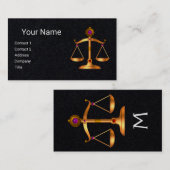 CARTE DE VISITE ÉCHELLES D'OR DE LA LOI, MONOGRAM DE LA JUSTICE, L (Devant / Derrière)