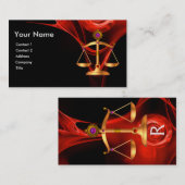 CARTE DE VISITE ÉCHELLES D'OR DE LA LOI, NOIR FRACTAL ROSE MONOGRA (Devant / Derrière)