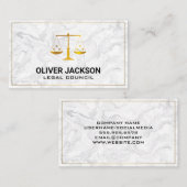Carte De Visite Échelles Gold Justice | Marbre (Devant / Derrière)