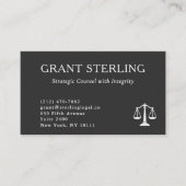 Carte De Visite Échelles modernes de la justice Gris Blanc Code QR (Devant)