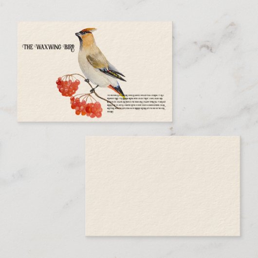 Carte De Visite Écirage d'oiseaux de la forêt d'aquarelle (Devant / Derrière)