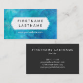 Carte De Visite Éclaboussure bleue - couleur d'eau moderne (Devant / Derrière)