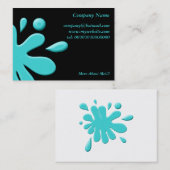 Carte De Visite Éclaboussure bleue de peinture (Devant / Derrière)