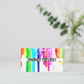 Carte De Visite Éclaboussure colorée de peinture (Debout devant)