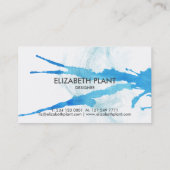 Carte De Visite Éclaboussure d'aquarelle de bleu d'océan (Dos)