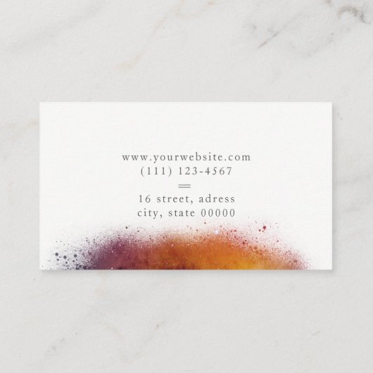 Carte De Visite Éclaboussure d'aquarelle de l'espace (Dos)