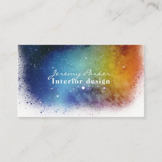 Carte De Visite Éclaboussure d'aquarelle de l'espace (Devant)