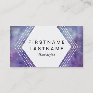Carte De Visite Éclaboussure de coiffeur de couleur d'eau pourpre