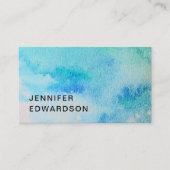 Carte De Visite Éclaboussure de gouache moderne bleu-vert sarcelle (Devant)